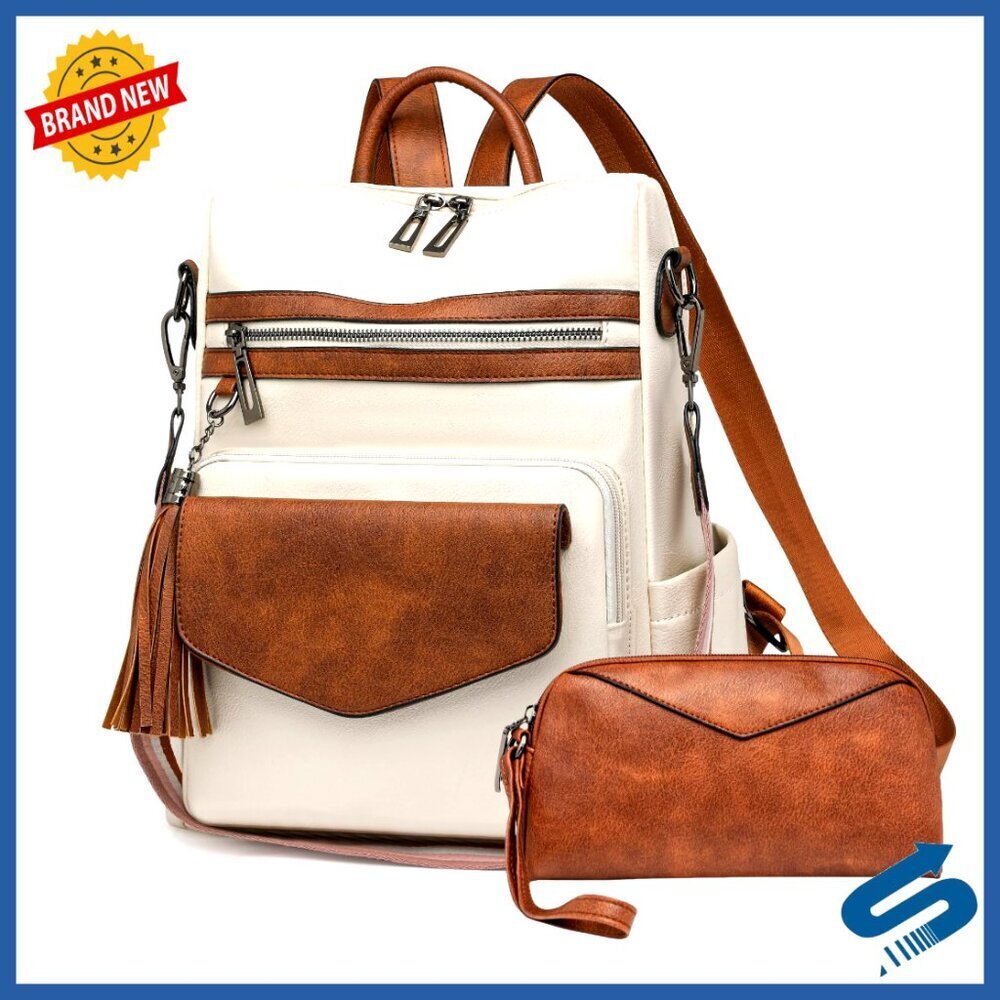 Convertible Backpack Purse Vegan Leather Multi-Pocket Travel Shoulder Bag Chic